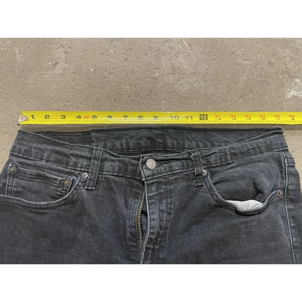 Levis 511 Jeans Mens‎ 36x32 Black Denim Slim Straight Stretch Zip Fly Distressed